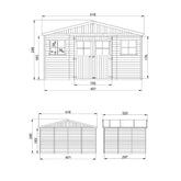 Abri de jardin en panneaux 17mm - 401x297cm - sans plancher - Timbela Ma boutique